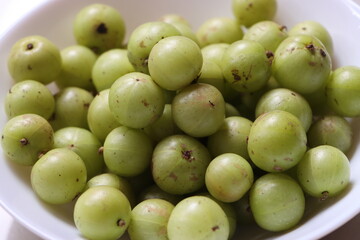 Indian Gooseberry or phyllanthus emblica fruits 