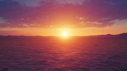 Fototapeta premium Serene Desert Sunset Vibrant Sky Calm Landscape