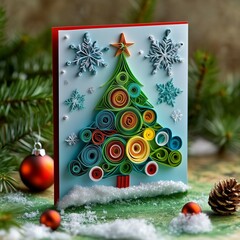 Festive Christmas Tree Greeting Cards 