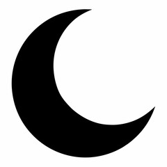 Crescent Moon Silhouette Vector Art