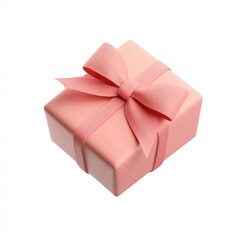 Obraz premium A pink gift box tied with a ribbon, perfect for celebrations and special occasions.
