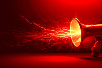 Business and marketing theme with megaphone loudspeaker for announcements and promotion