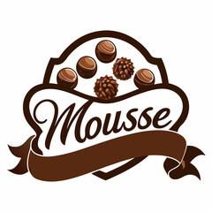 Obraz premium sticker design of mousse in Chocolate background