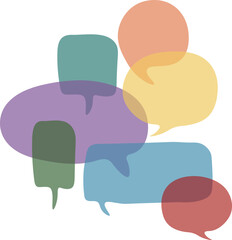  Colorful Speech Bubbles in a Cluster, Communication and Dialogue Concept