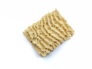 Dry instant noodle isolated on white background 