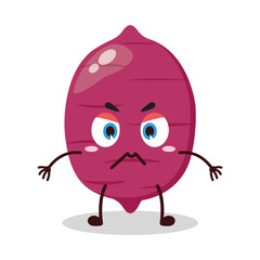 cute irritated expression of sweet potato cartoon character