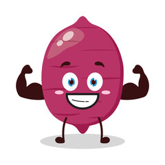 cute masculine healthy athlete expression of sweet potato cartoon character
