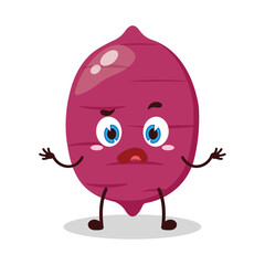 cute don't know expression of sweet potato cartoon character