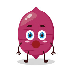 cute shocked expression of sweet potato cartoon character