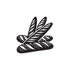 Baguette Bread Silhouette - Minimalist Vector of Baguette Bread - Illustration Of Baguette Bread.