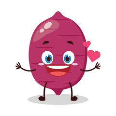 cute fall in love expression of sweet potato cartoon character