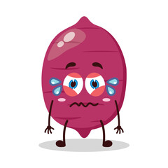 cute upset expression of sweet potato cartoon character