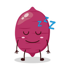 cute sleep expression of sweet potato cartoon character