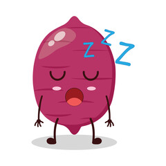 cute rest expression of sweet potato cartoon character