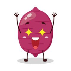 cute excited expression of sweet potato cartoon character