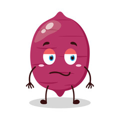 cute silent expression of sweet potato cartoon character