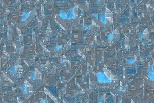 design light blue cybernetic digital template computer art background illustration