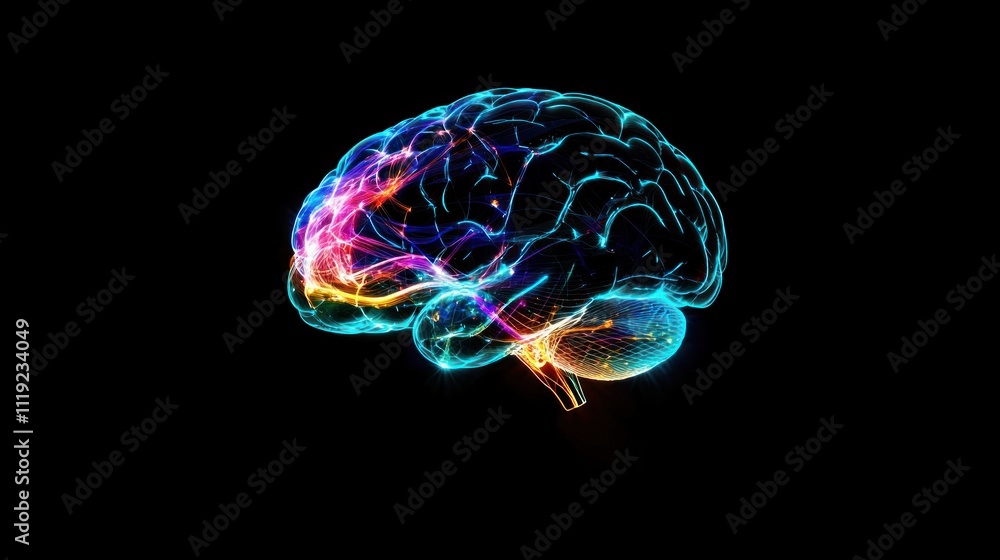 Aufkleber illustration or image of a brain with visual elements suggesting thought or cognitive activity