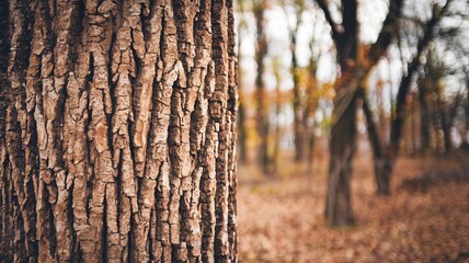Obraz premium Bark tree texture closeup in forest.
