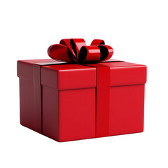 Red Gift Box with Ribbon Bow - Perfect for Celebrations, Holidays, and Special Occasions