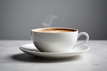 there is a cup of coffee with a steam rising out of it