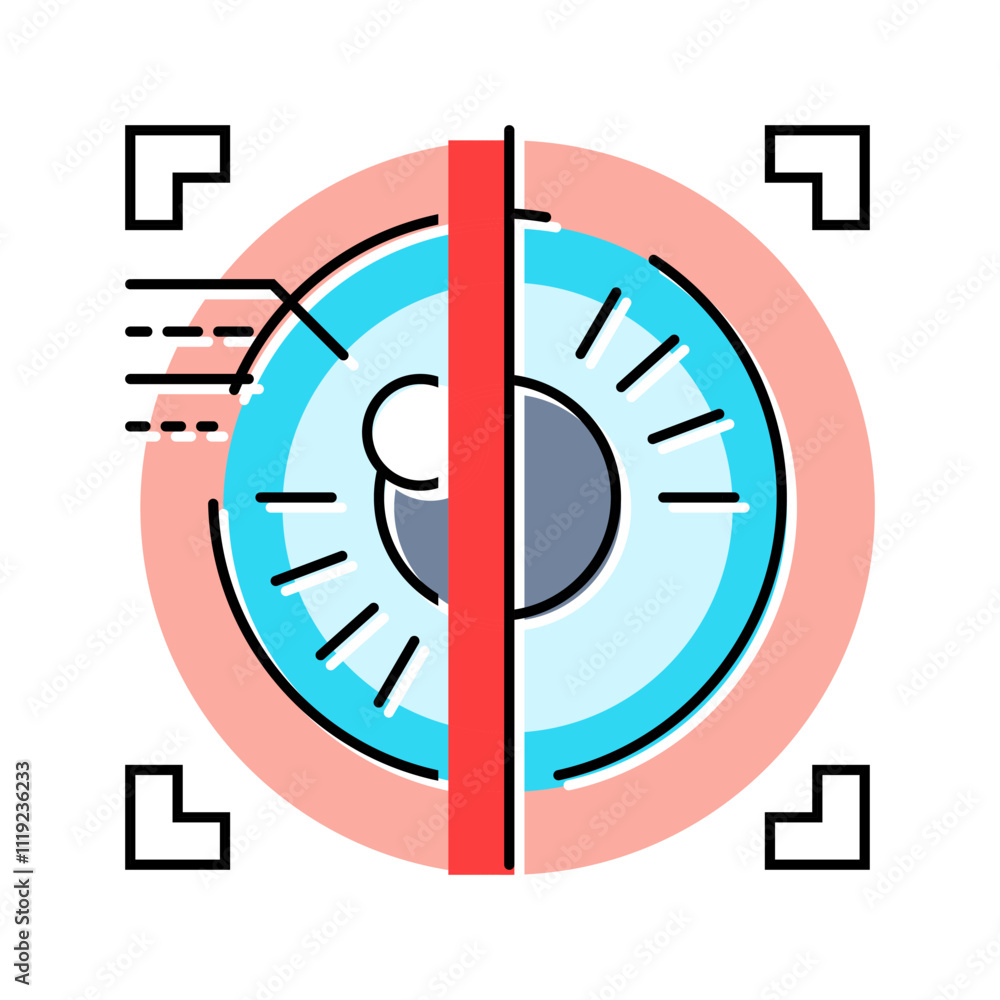 Poster iris scan biometric color icon vector. iris scan biometric sign. isolated symbol illustration