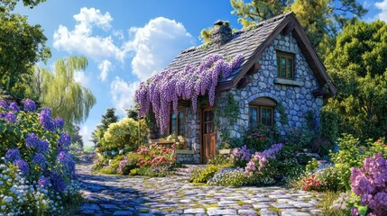 Stone Cottage Enchanting Garden: A Dreamy Spring Escape