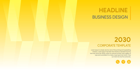 Business cover template in vector with abstract yellow shape background	