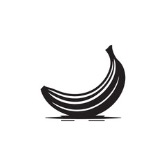 Banana Silhouette - Illustration of Banana - Minimalist Banana Vector.