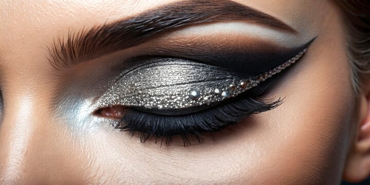 Smokey Eye Makeup Tutorial: Gunmetal Grey & Silver Glitter Eyeshadow Look -  Glamorous Eye Makeup Inspiration
