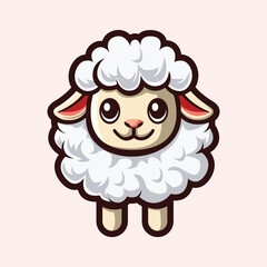 Cute Sheep Mascot Vector Illustration