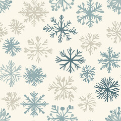 Minimalist Snowflake Pattern in Pastel Colors