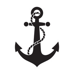 Ship anchor or boat anchor flat icon for apps and websites
