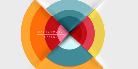 Fototapeta premium Techno circles and semi circles. Vector Illustration For Wallpaper, Banner, Background, Card, Book Illustration, landing page