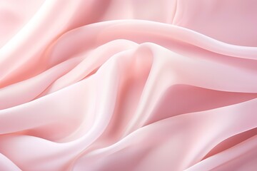 Obraz premium Delicate Wedding Background with Light Pink Silk Fabric in Diagonal Waves and Pleated Folds