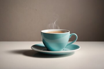 Obraz premium there is a cup of coffee on a saucer with a saucer