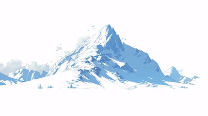 白い背景と大きな氷山のシンプルなイラスト