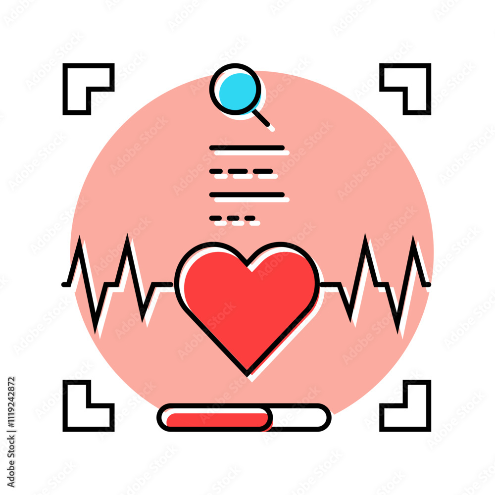Poster heartbeat authentication color icon vector. heartbeat authentication sign. isolated symbol illustrat