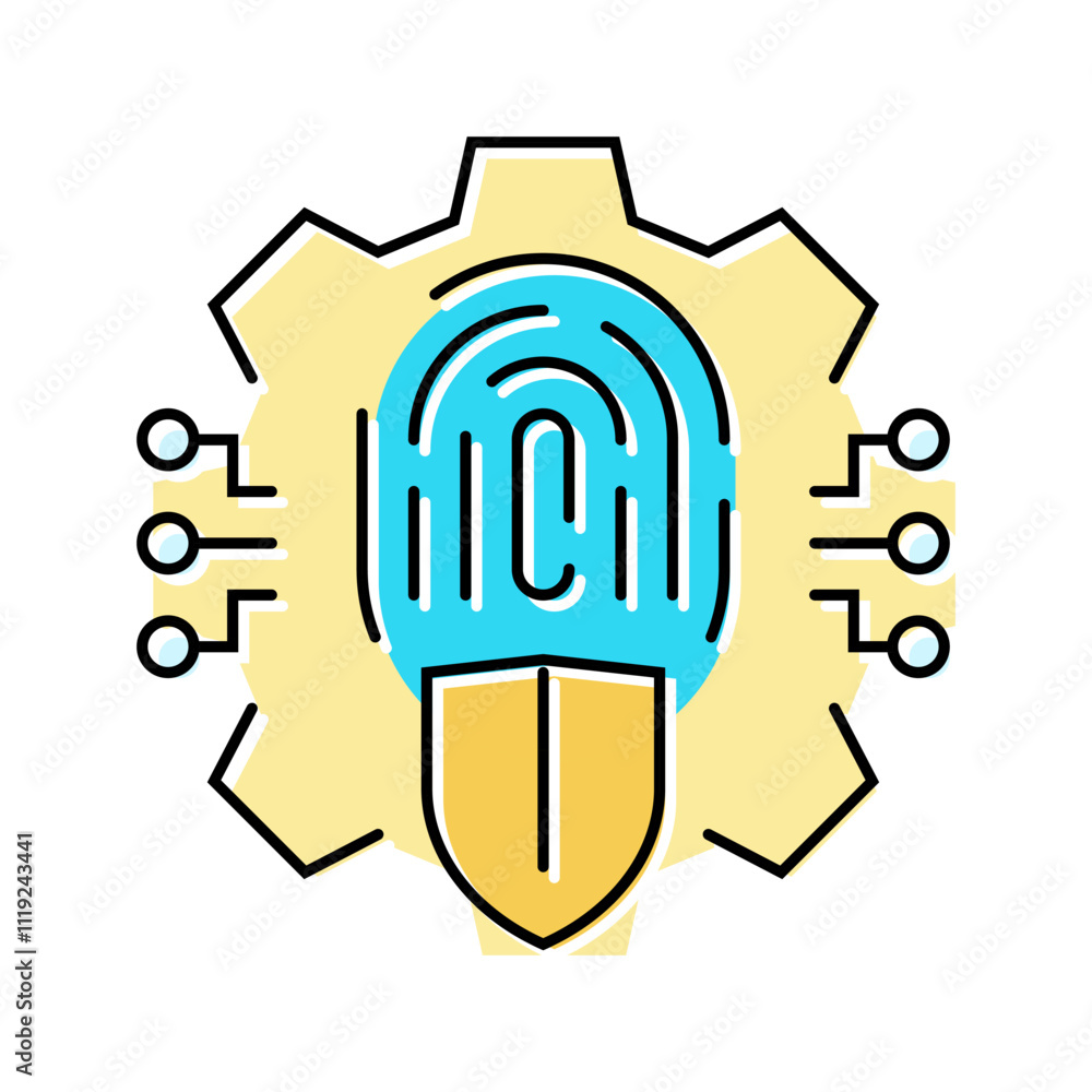 Poster security system biometric color icon vector. security system biometric sign. isolated symbol illustr