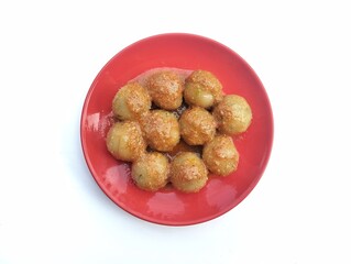Cilok bumbu kacang or Indonesian street foods famous in java 