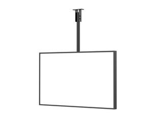Outdoor digital ceiling mounted display screen mockup template, 3d illustration.