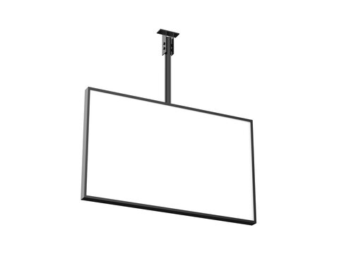 Outdoor digital ceiling mounted display screen mockup template, 3d illustration.