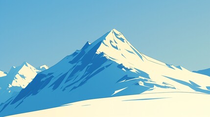 白い背景と大きな氷山のシンプルなイラスト