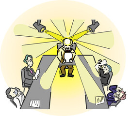 President with a shiny head