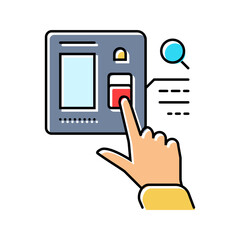password biometrics integration color icon vector. password biometrics integration sign. isolated symbol illustration