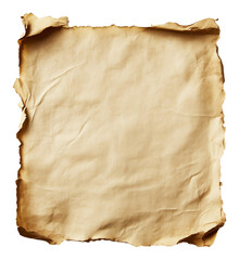 Old parchment paper with torn edges, antique background. Vintage writing and historical document concept