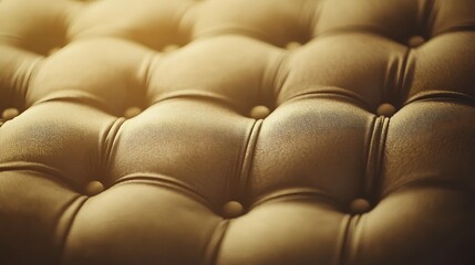 A close up of a leather couch with a tan color