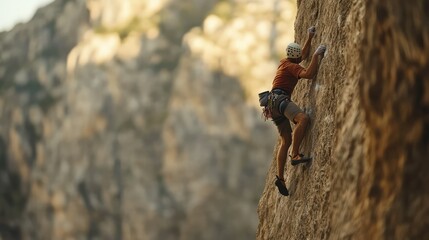 Fototapeta premium rock climber on a rock