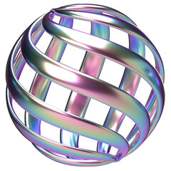 Iridescent Metallic Sphere Abstract 3D Render