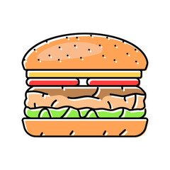 turkey burger food color icon vector. turkey burger food sign. isolated symbol illustration